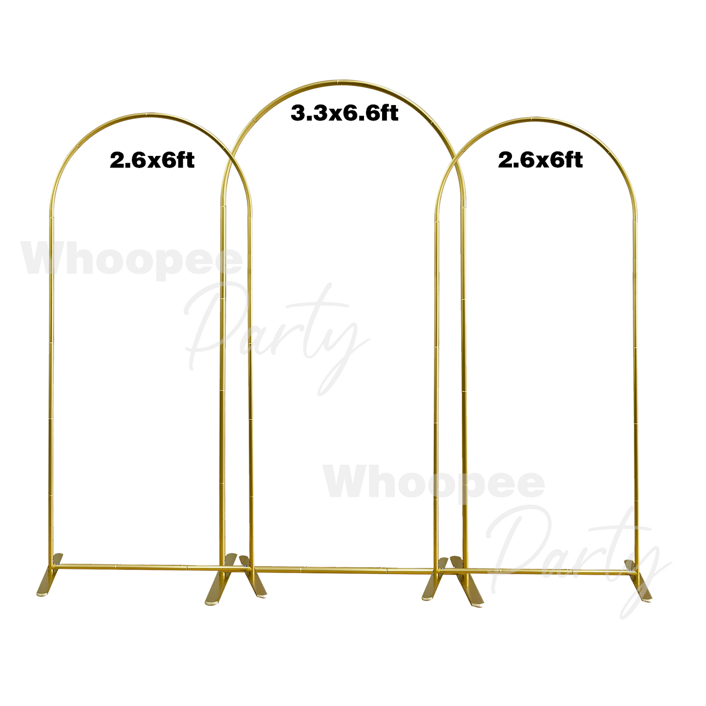 3PCS 25mm Aluminum Alloy Tube Gold Arch Backdrop Stand With Custom Arch Cover