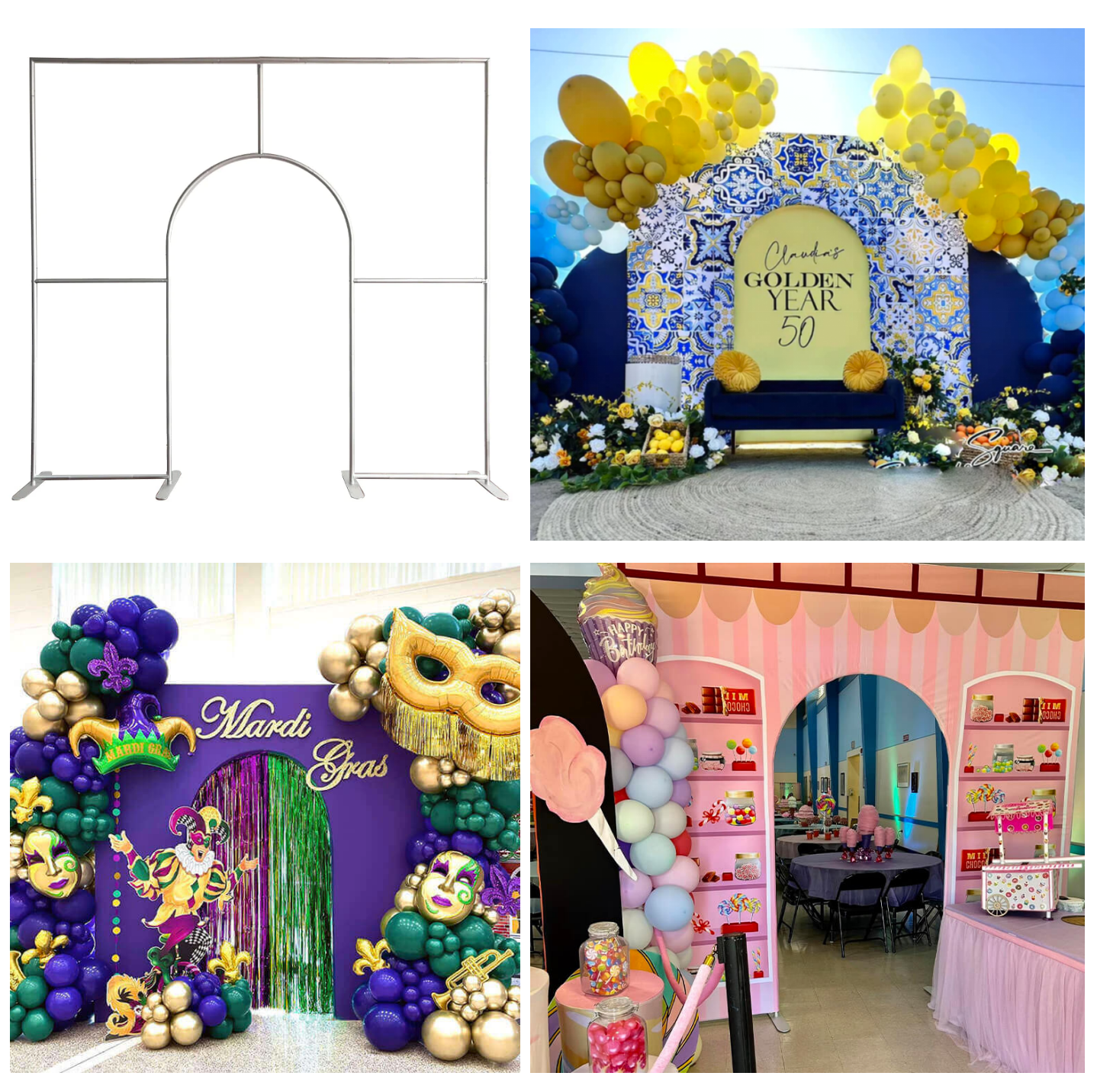 Birthday Baby Shower Wedding Party Welcome Open Arch Backdrop