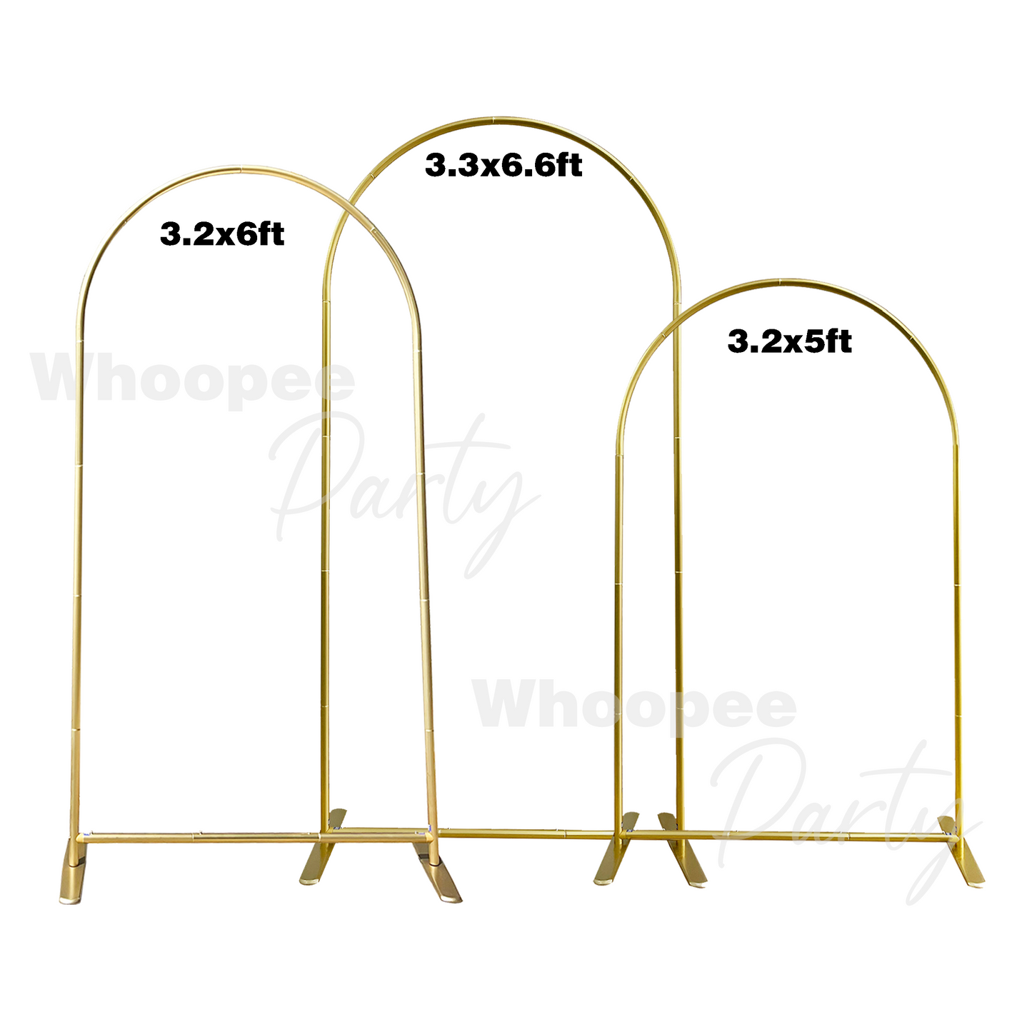 3PCS 25mm Aluminum Alloy Tube Gold Arch Backdrop Stand With Custom Arch Cover