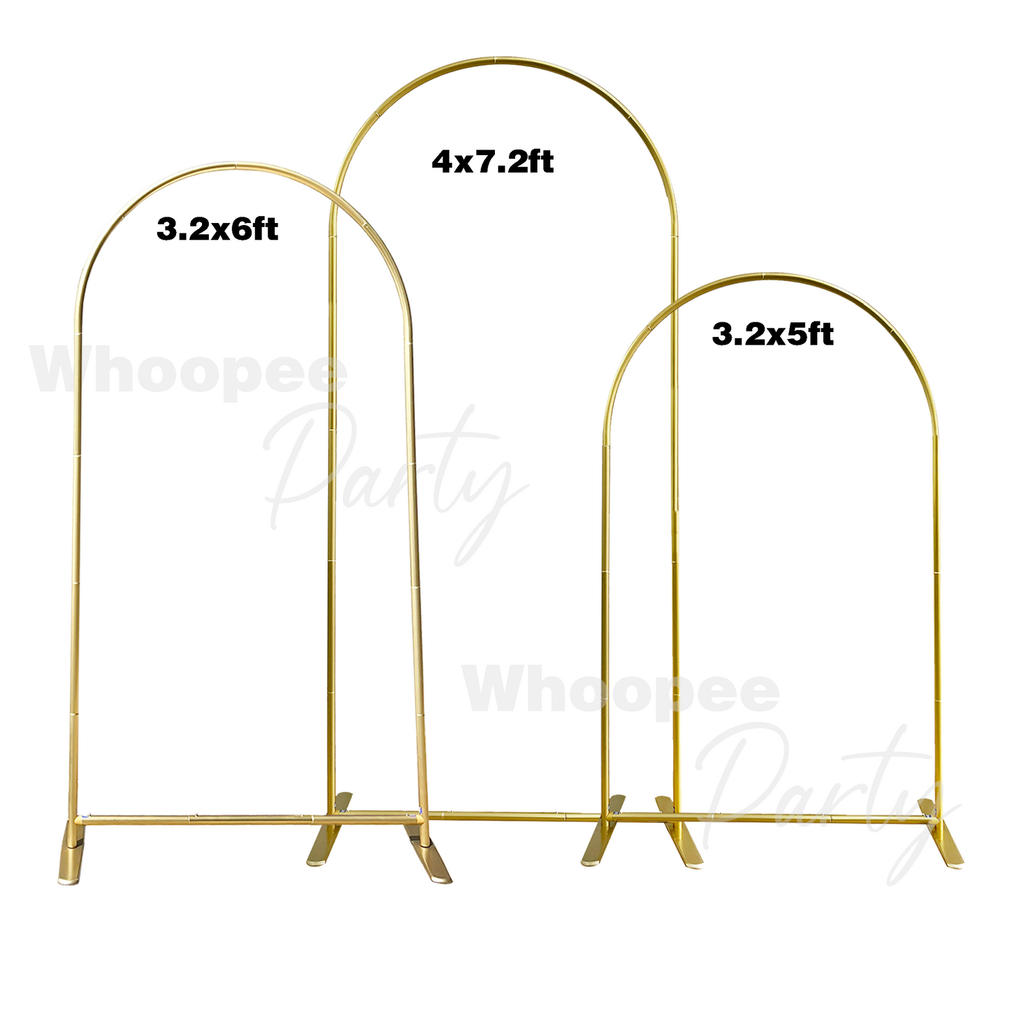 3PCS 25mm Aluminum Alloy Tube Gold Arch Backdrop Stand With Custom Arch Cover