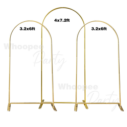 3PCS 25mm Aluminum Alloy Tube Gold Arch Backdrop Stand With Custom Arch Cover