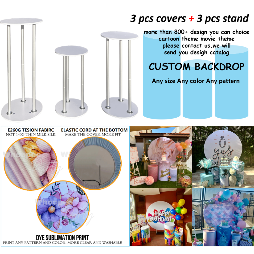 Aluminum Alloy Tube Dessert Plinth Cylinder Stand And Cover