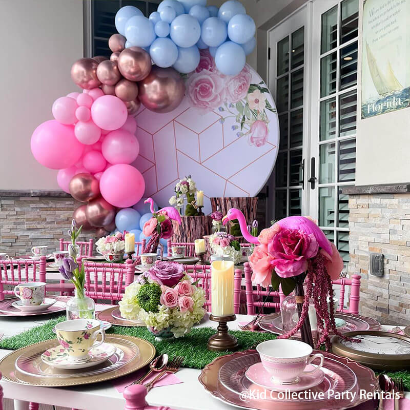 Aluminum Alloy Tube Dessert Plinth Cylinder Round Circle Backdrop Stand And Cover