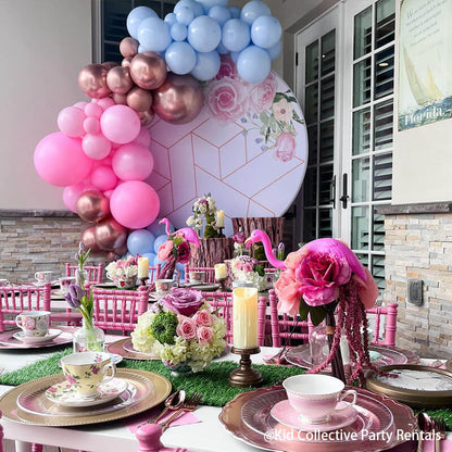 Aluminum Alloy Tube Dessert Plinth Cylinder Round Circle Backdrop Stand And Cover