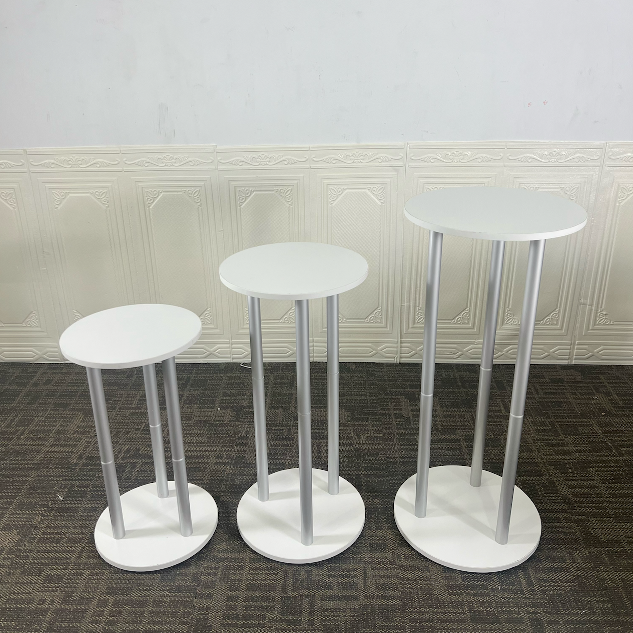 Aluminum Alloy Tube Dessert Plinth Cylinder Stand And Cover