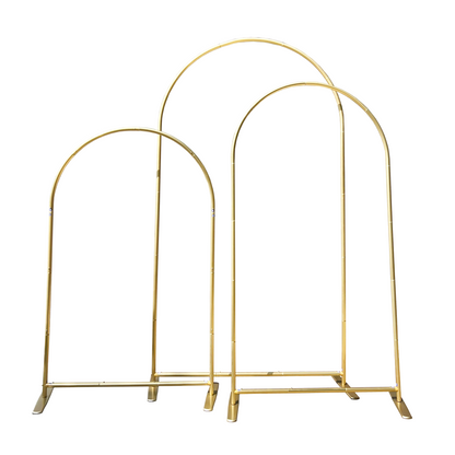 3PCS 25mm Aluminum Alloy Tube Gold Arch Backdrop Stand With Custom Arch Cover